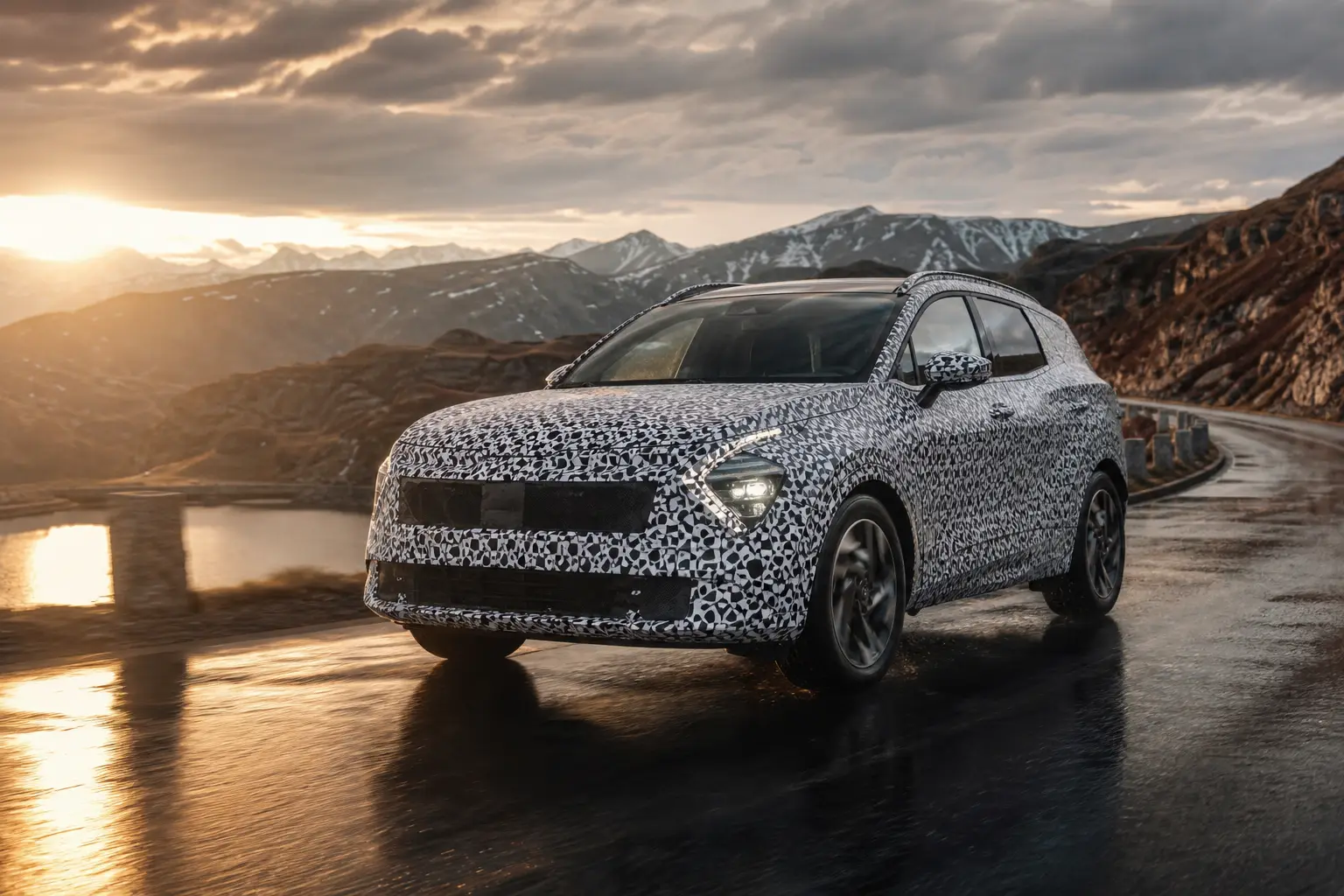 Прототип KIA Sportage наступного покоління на тестах — фронтальний і боковий профіль